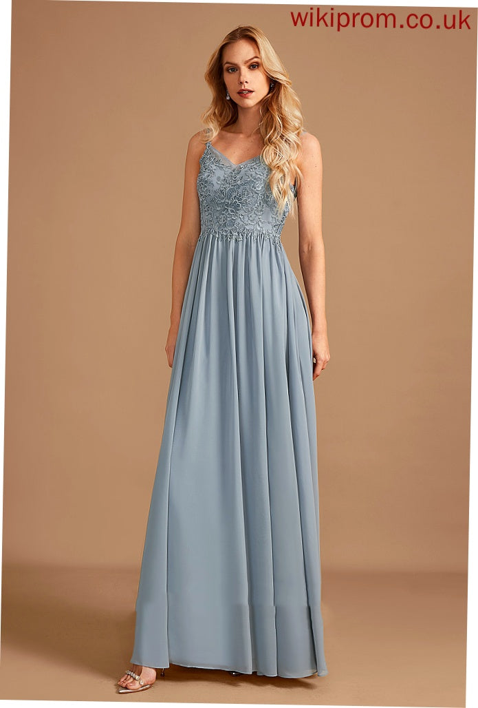 Embellishment Ruffle V-neck Length Floor-Length Silhouette Fabric Neckline A-Line Hailie Half Sleeves Empire Waist Bridesmaid Dresses