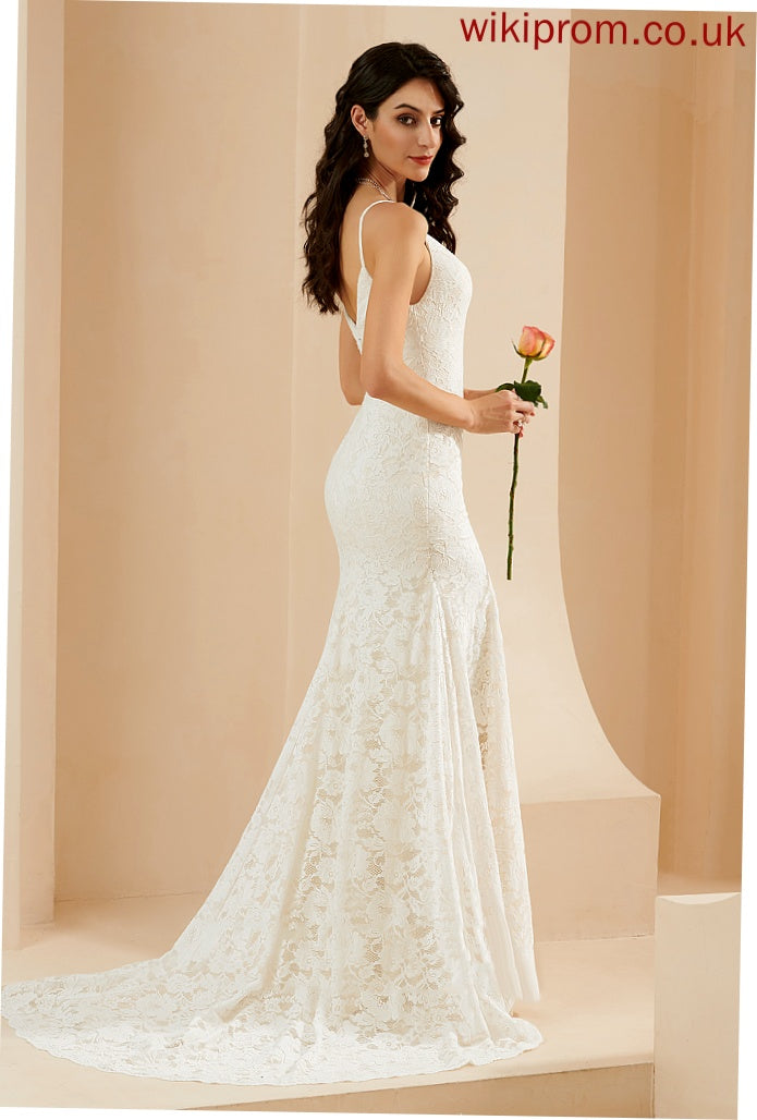 V-neck Wedding Court Lace Annabelle Trumpet/Mermaid Dress Train Wedding Dresses