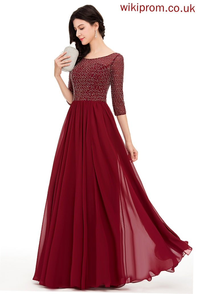 Beading Prom Dresses Sequins With Susanna Floor-Length A-Line Scoop Chiffon