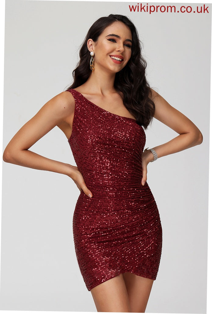 One-Shoulder Daphne Homecoming Dresses Homecoming Sequins With Dress Sheath/Column Sequined Short/Mini