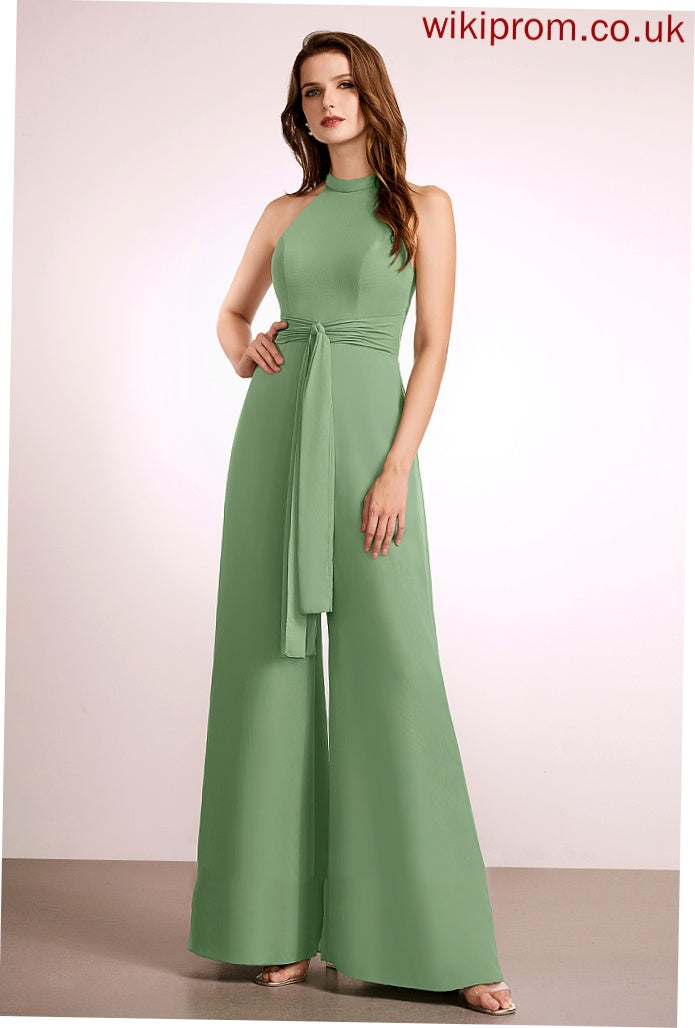 HighNeck Neckline Length Fabric Floor-Length Bow(s) Embellishment Straps Marlee Bridesmaid Dresses