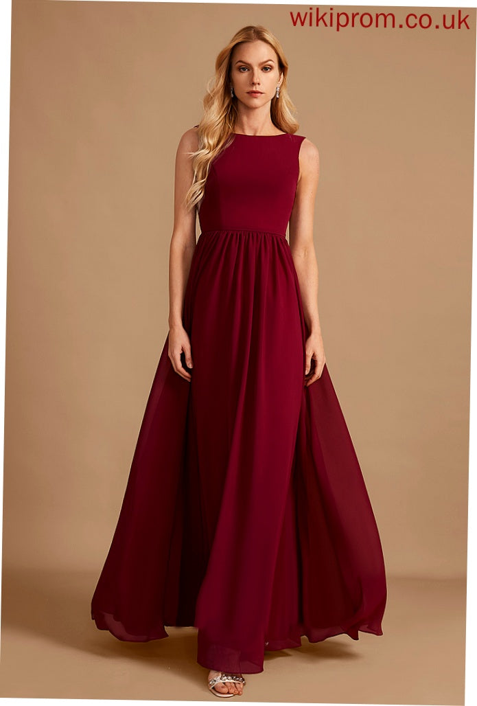 Bow(s) A-Line Embellishment Length Silhouette HighNeck Neckline Fabric Floor-Length Mavis Bridesmaid Dresses