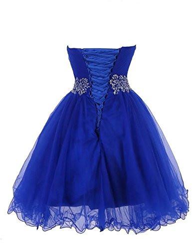 Sweetheart Short Blue Bridesmaid Dresses Homecoming Dresses WK769