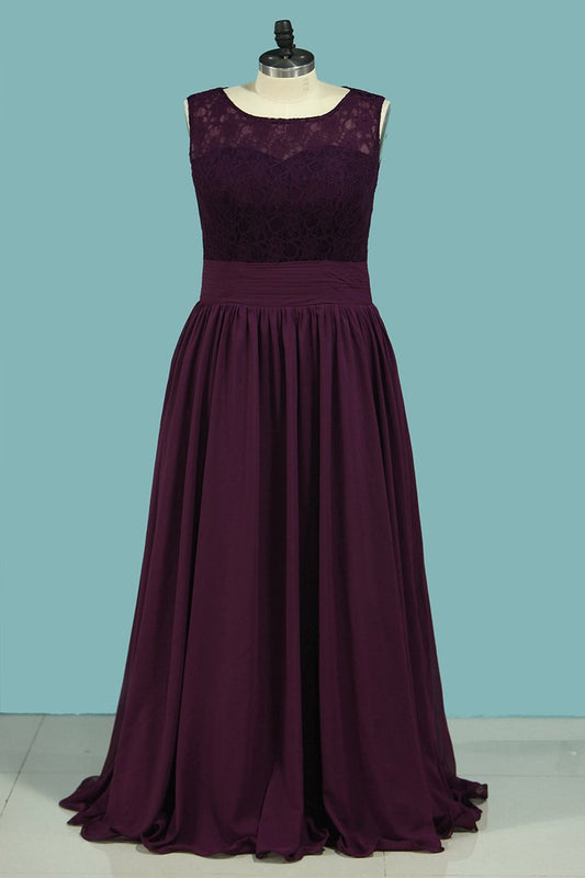 A Line Sweetheart Two-Tone Bridesmaid Dresses Floor Length Chiffon & Lace