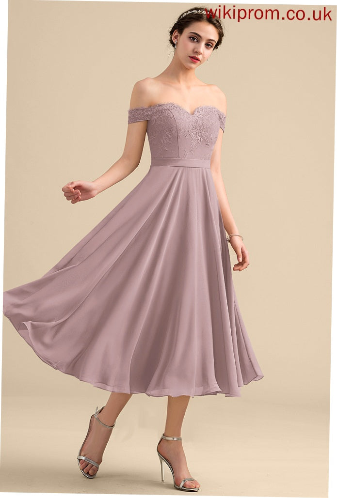 Dress Tea-Length A-Line Homecoming Chiffon Off-the-Shoulder Beading Sal With Homecoming Dresses Lace