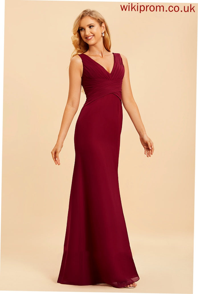 Trumpet/Mermaid Floor-Length Neckline Embellishment SplitFront Fabric Length Silhouette V-neck Nan Floor Length Scoop Bridesmaid Dresses