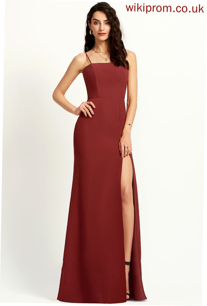 Neckline Length Sheath/Column Silhouette Straps&Sleeves Floor-Length Fabric Square Elvira A-Line/Princess Natural Waist Sleeveless Bridesmaid Dresses