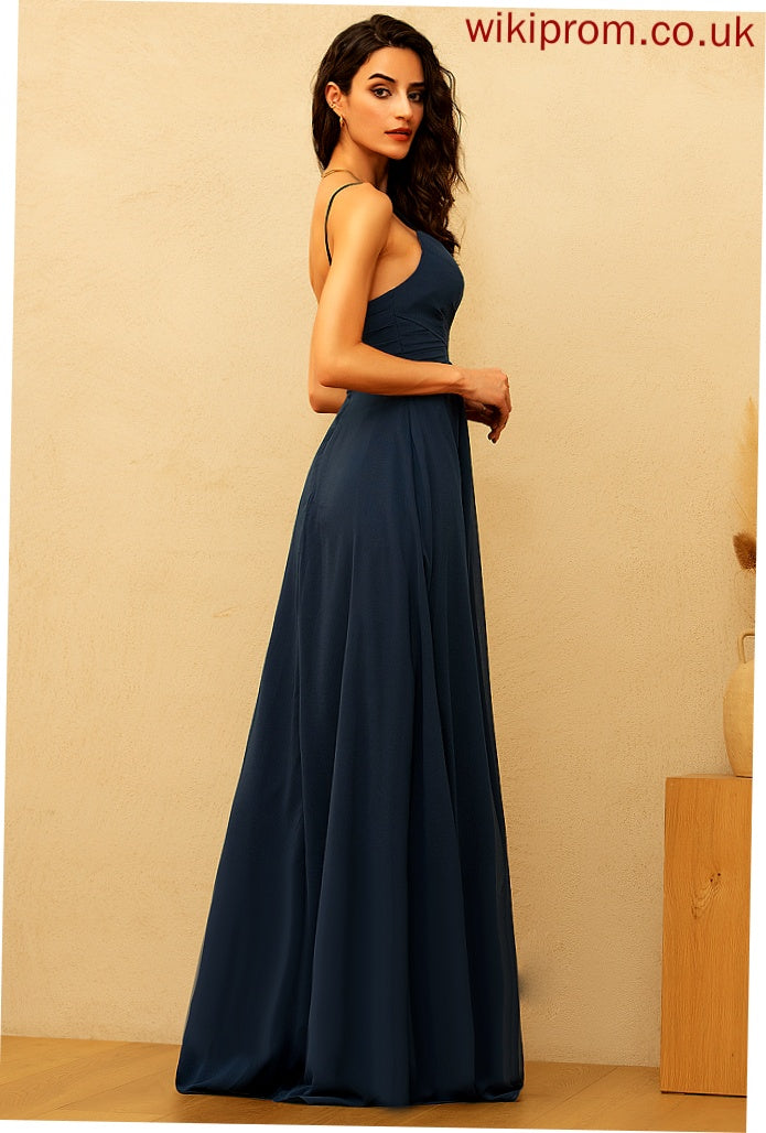 Yuliana Chiffon With Prom Dresses V-neck Pleated A-Line Floor-Length