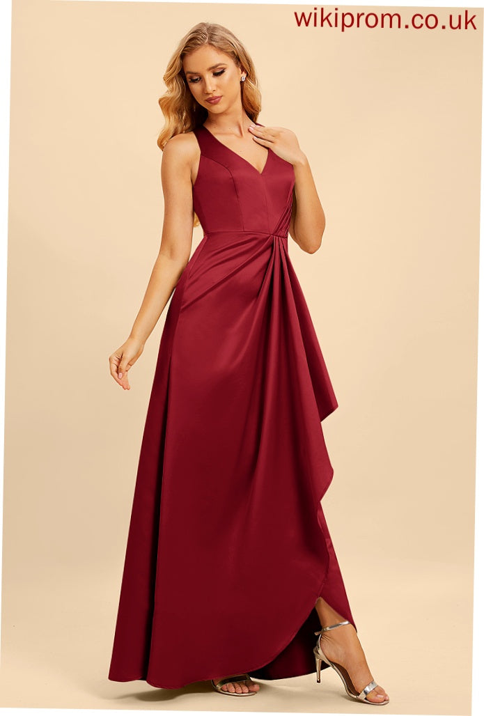 Neckline A-Line SplitFront Floor-Length Fabric Silhouette Length V-neck Embellishment Ruffle Jess Floor Length Bridesmaid Dresses