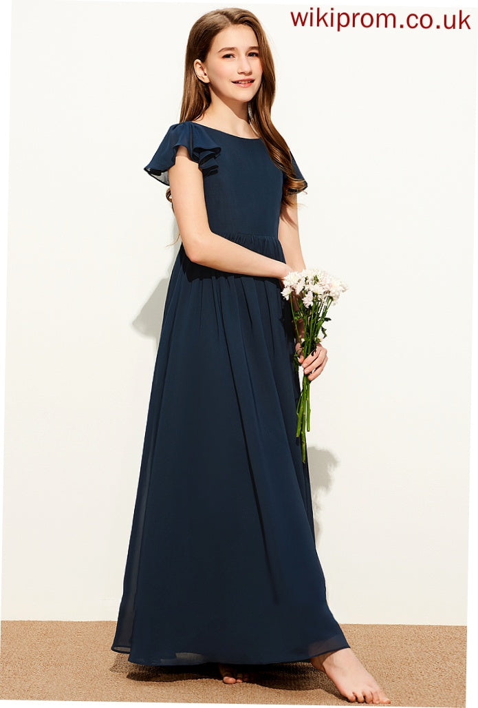 Brylee Junior Bridesmaid Dresses A-LineScoopNeckFloor-LengthChiffonJuniorBridesmaidDress#253684