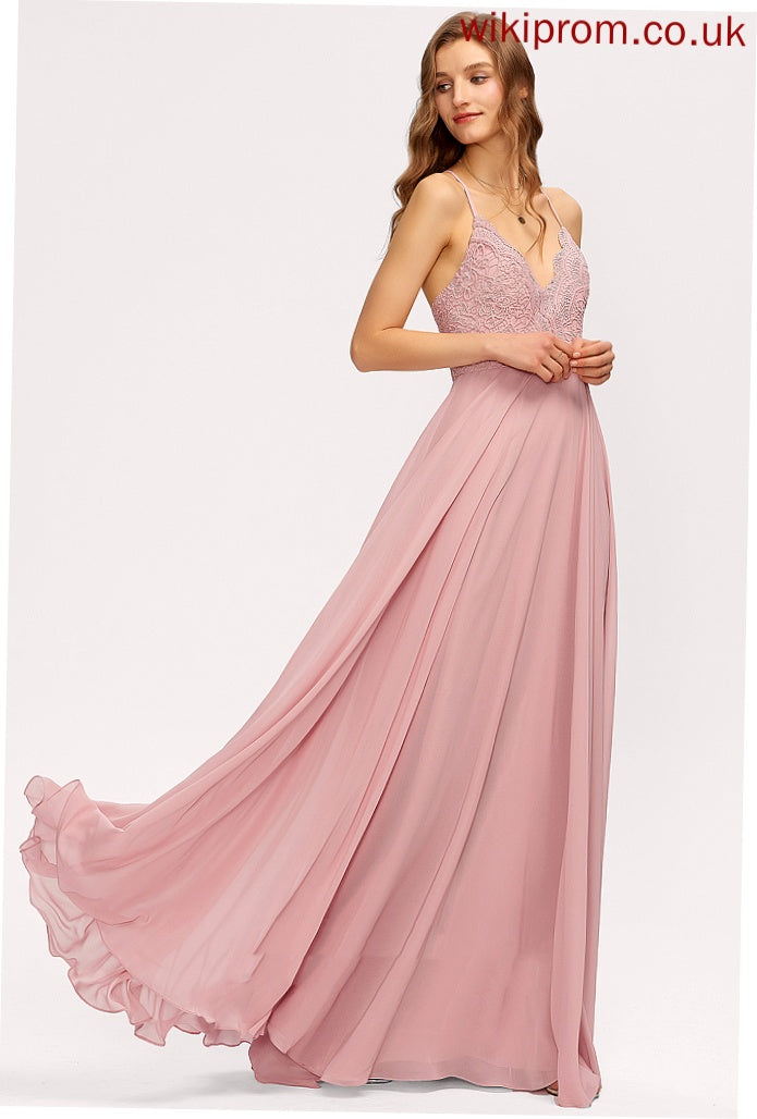 Natalia V-Neck A-line Formal Dresses Chiffon Dresses