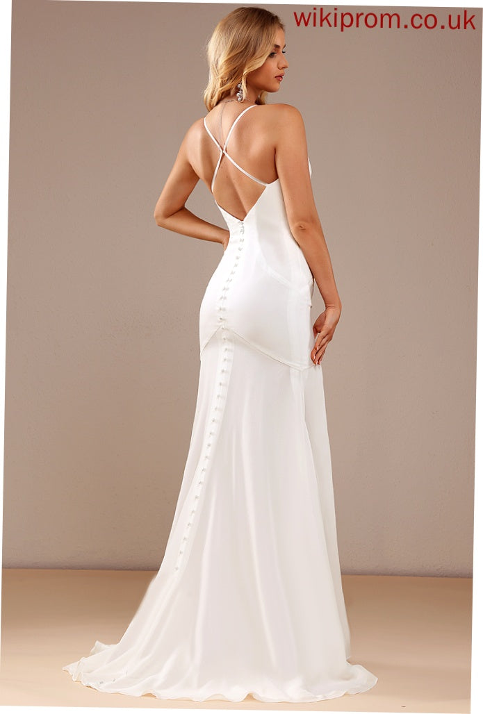 Lace Dress V-neck Alanna Wedding Train Trumpet/Mermaid Sweep Wedding Dresses Chiffon