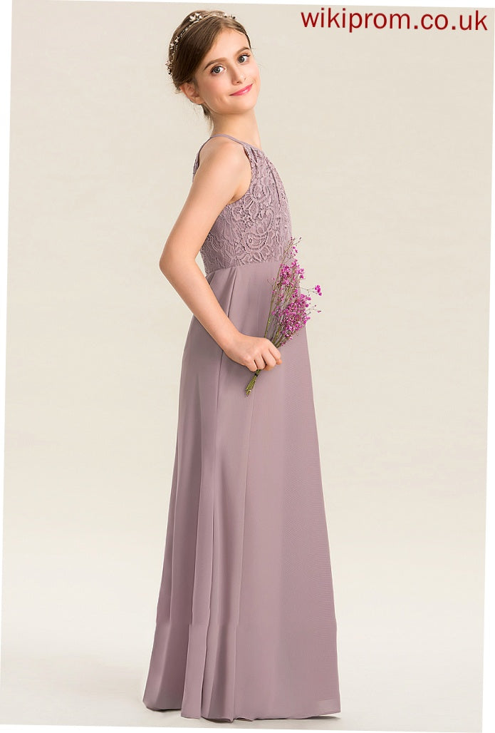 Kirsten A-LineScoopNeckFloor-LengthChiffonLaceJuniorBridesmaidDressWithRuffle#173272 Junior Bridesmaid Dresses