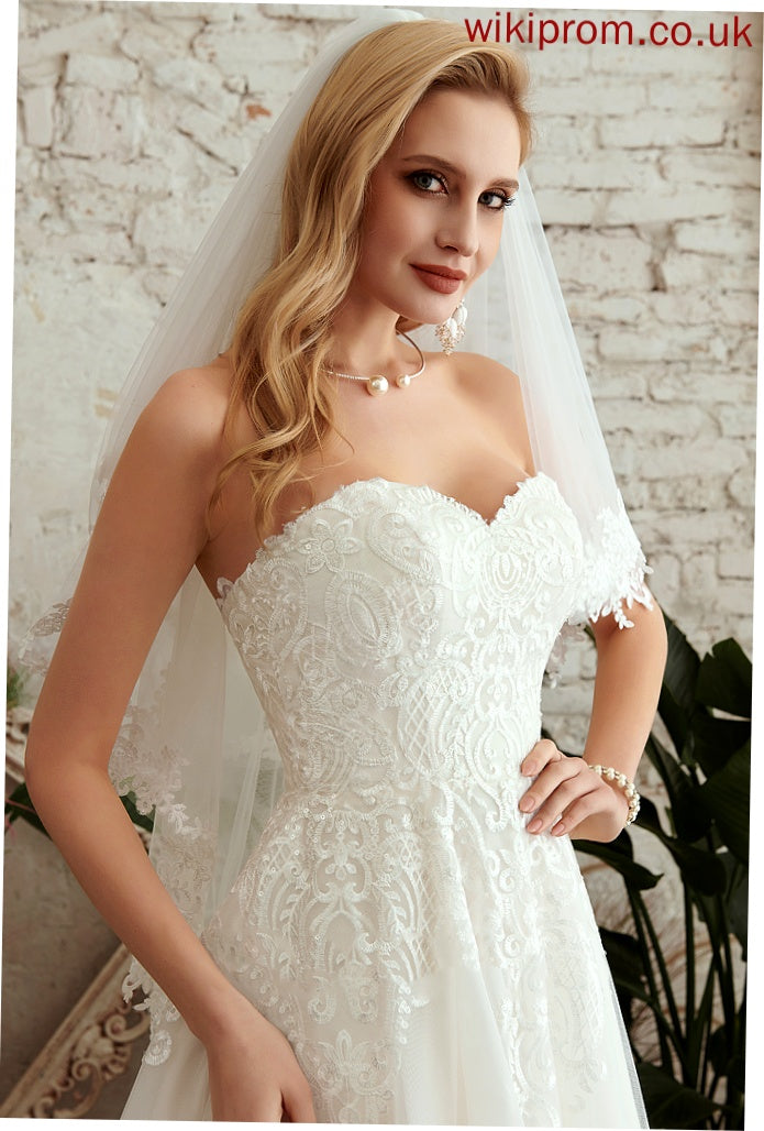 Wedding Dresses Train Aliana With A-Line Dress Tulle Lace Sweetheart Wedding Court