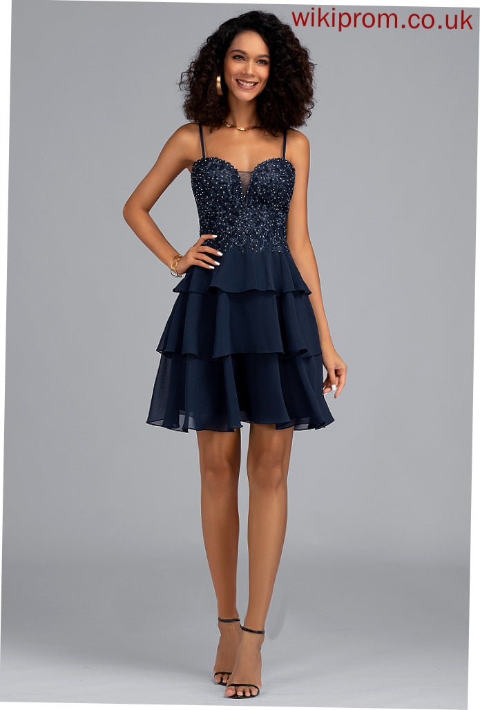 Homecoming Dresses Jazlynn Beading Sweetheart Dress A-Line Chiffon Homecoming With Lace Sequins Short/Mini