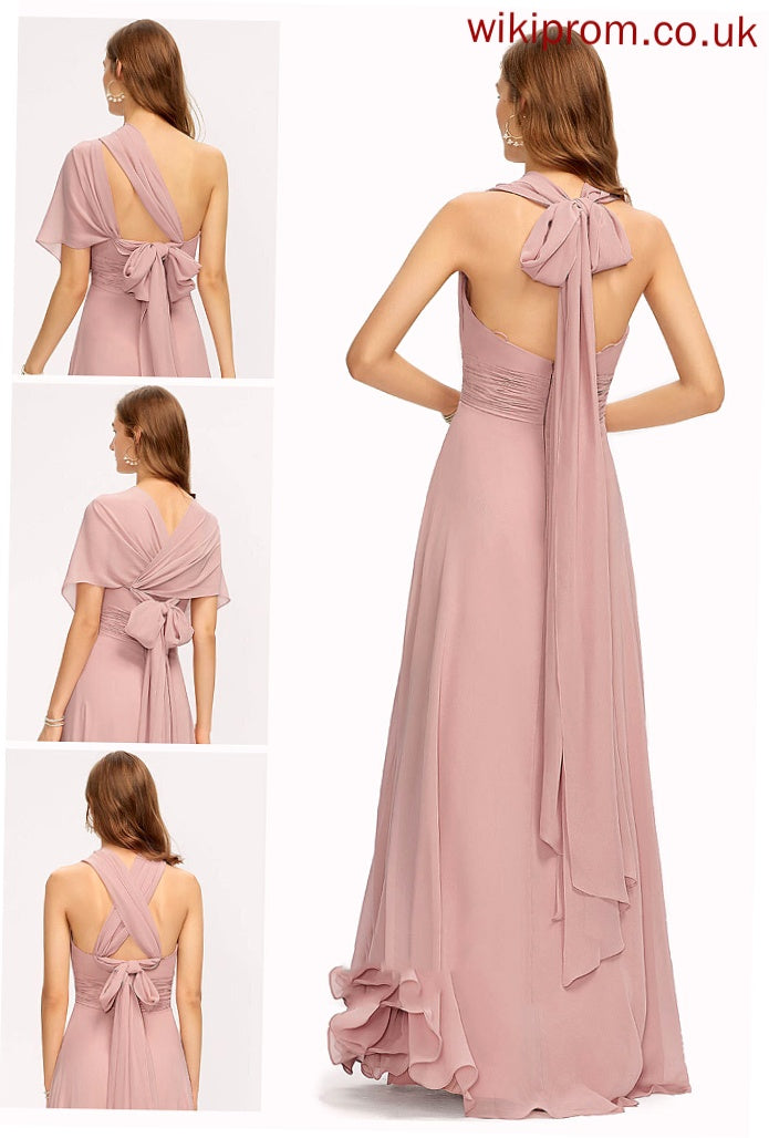 Shoulder Formal Dresses Halter V-Neck Eileen One Dresses A-line Chiffon