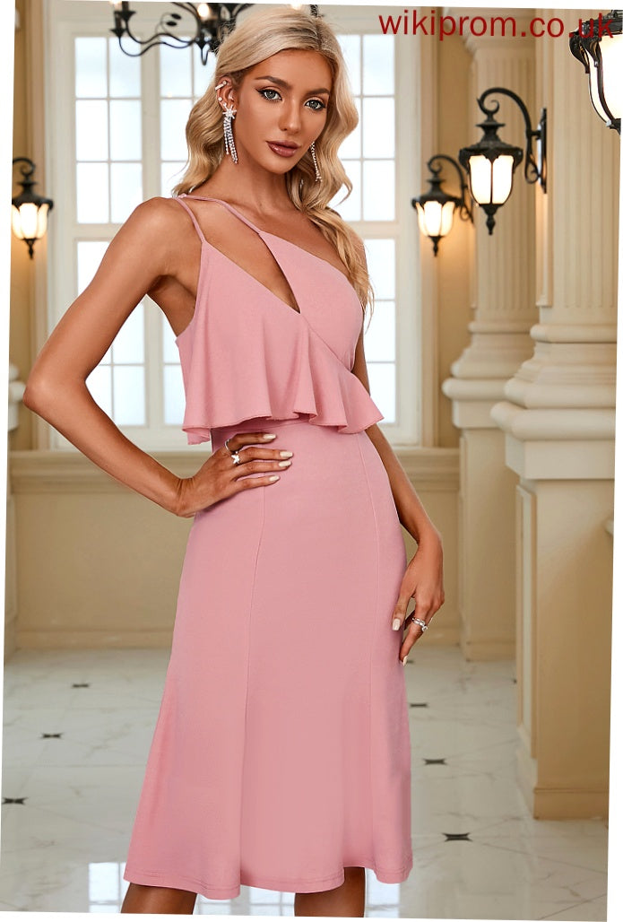 Mermaid Club Dresses One Shoulder Elegant Bodycon Cotton Dresses Midi Sleeveless Abigail Blends