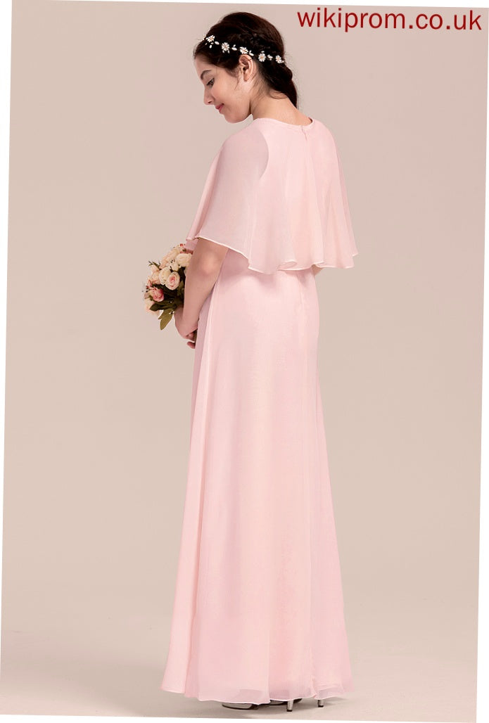 Neck Chiffon Junior Bridesmaid Dresses A-Line Sienna Floor-Length Scoop