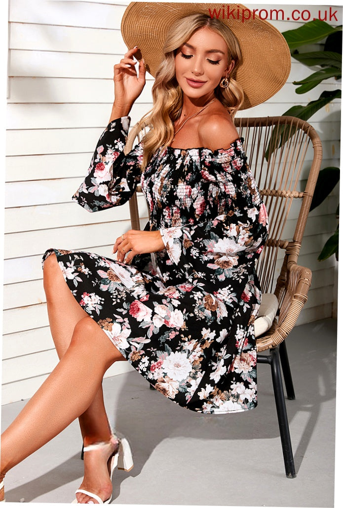 Chiffon Sleeves Club Dresses Shoulder Long Mini the Off A-line Vacation Lois Dresses