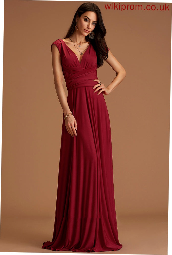 A-line Dresses Jersey V-Neck Formal Dresses Roberta