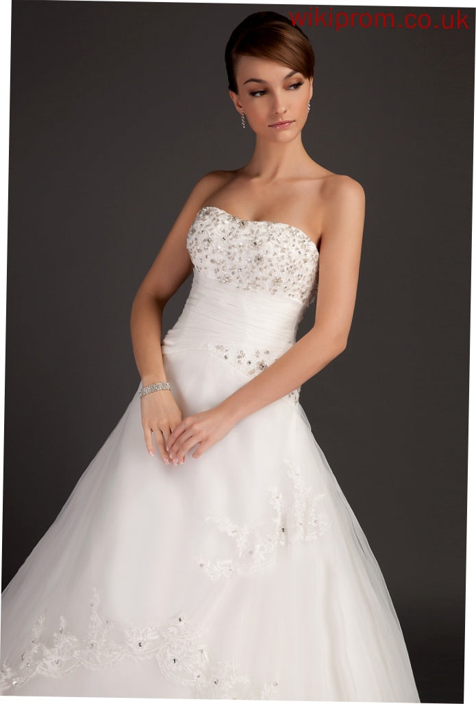 Floor-Length Miriam Dress With Lace Ruffle Ball-Gown/Princess Wedding Beading Wedding Dresses Sweetheart Organza