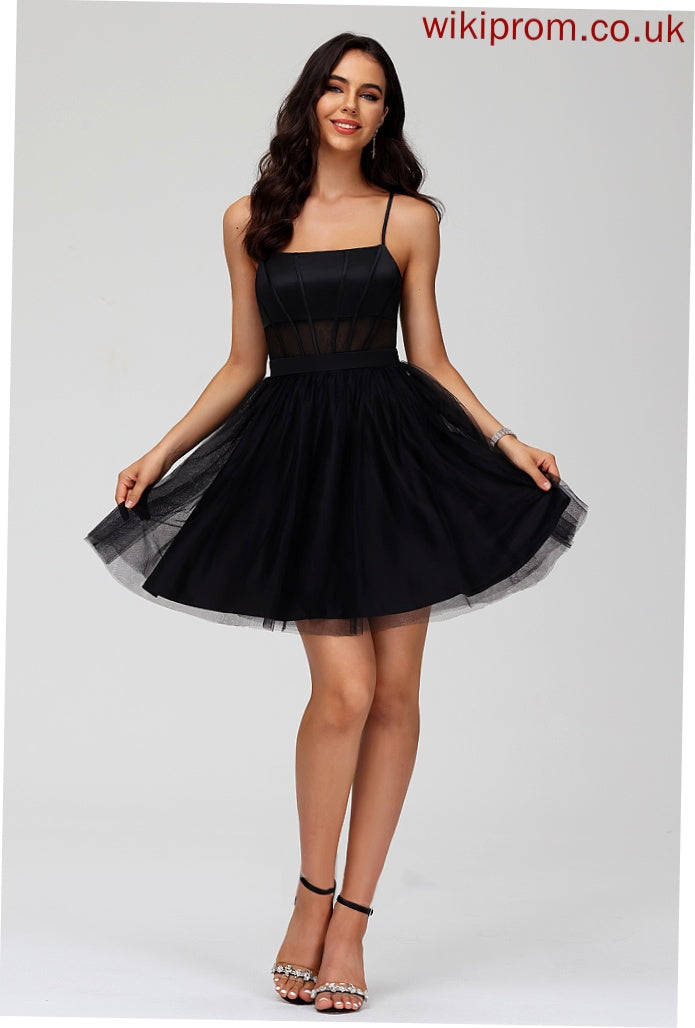 Katherine Square Dress Tulle Homecoming Homecoming Dresses Neckline Short/Mini A-Line