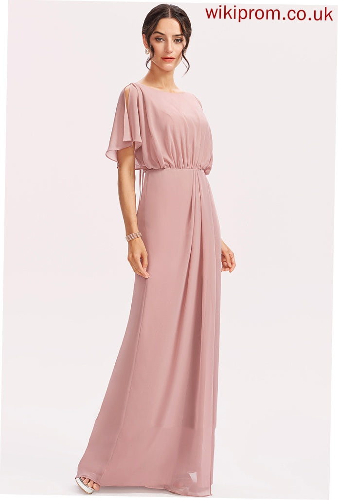 Fabric ScoopNeck Length Neckline Floor-Length Silhouette SplitFront Embellishment Sheath/Column Melody Natural Waist Spaghetti Staps Bridesmaid Dresses