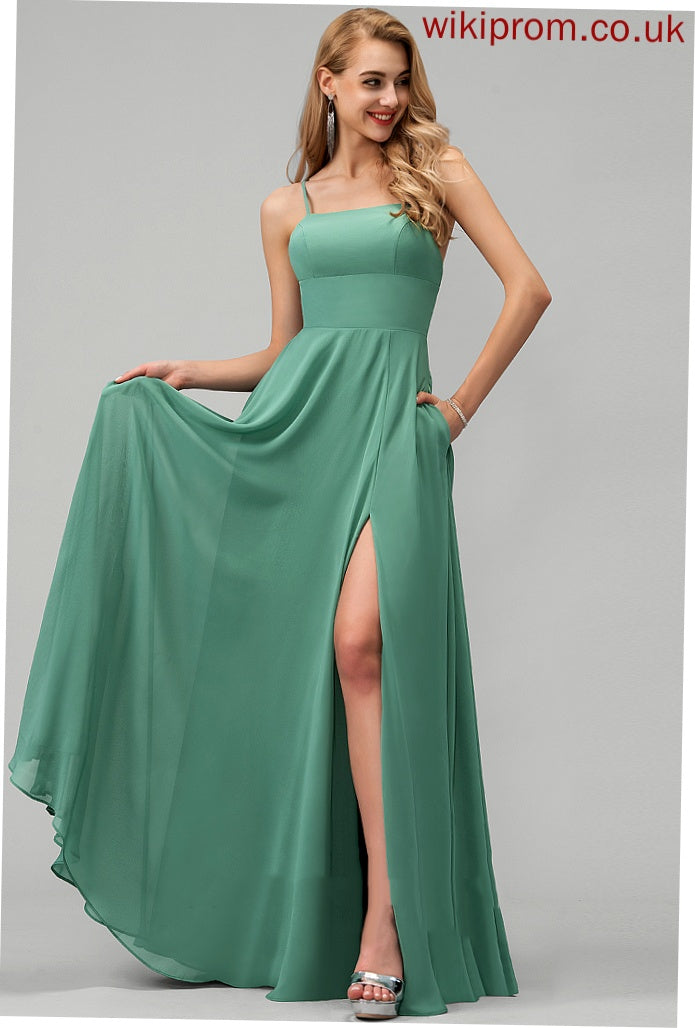 Chiffon Formal Dresses Neck A-line Maren Dresses Square