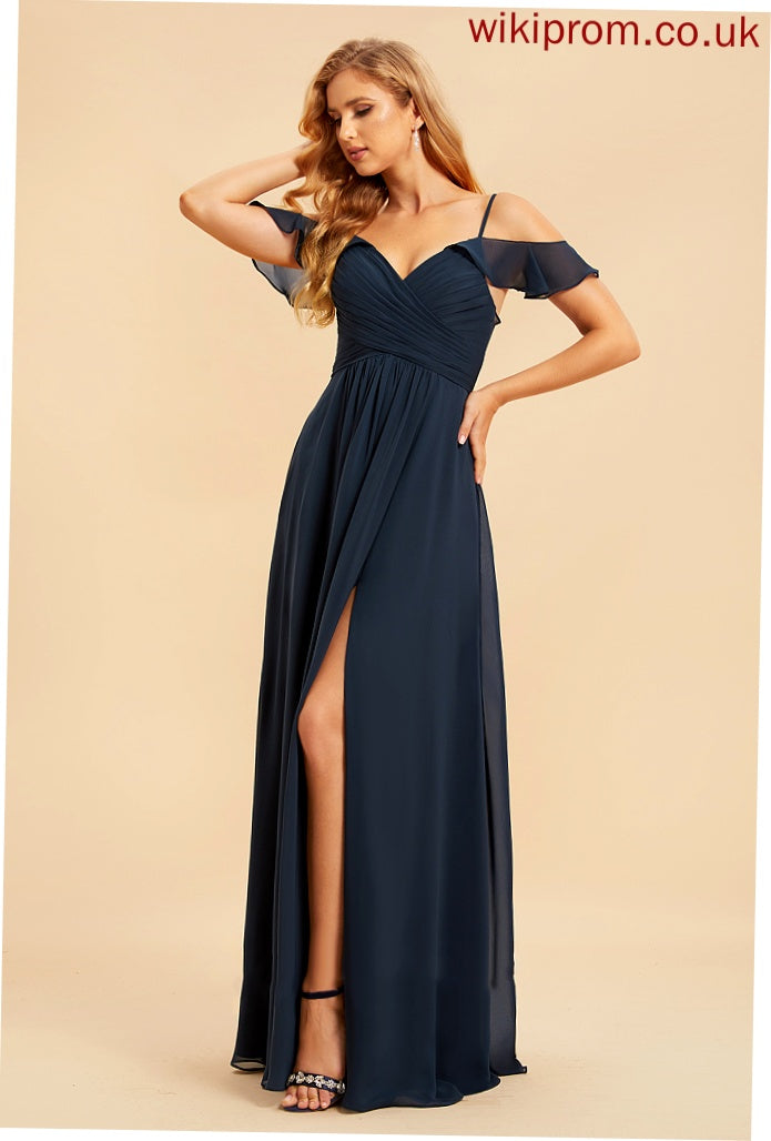 Neckline Embellishment Silhouette SplitFront Floor-Length Length A-Line Fabric V-neck Lexi Bridesmaid Dresses