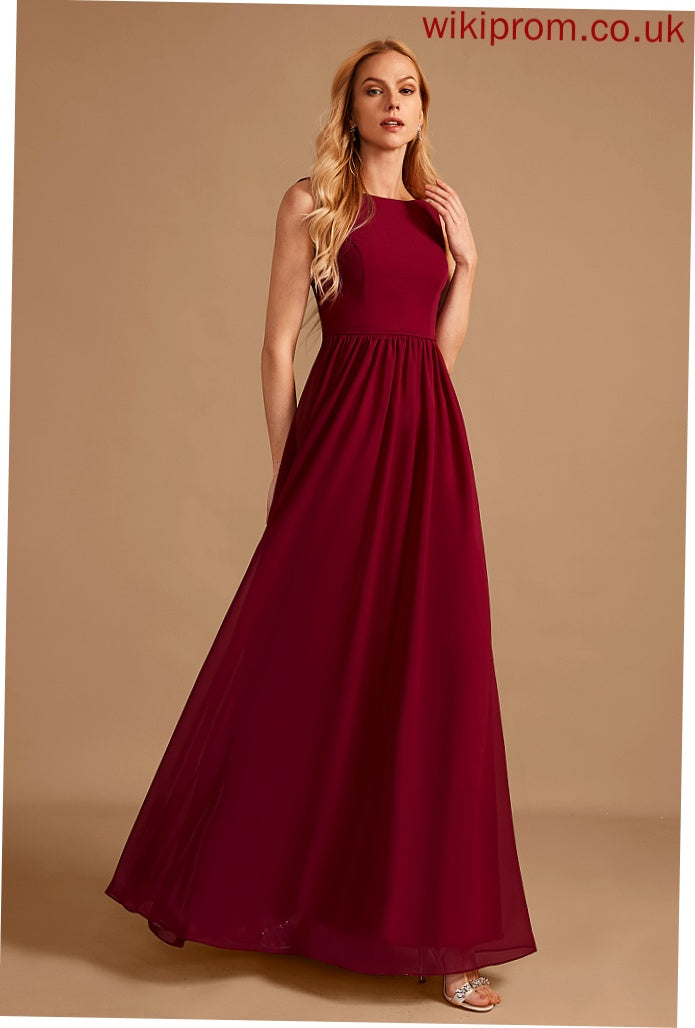 Bow(s) A-Line Embellishment Length Silhouette HighNeck Neckline Fabric Floor-Length Mavis Bridesmaid Dresses