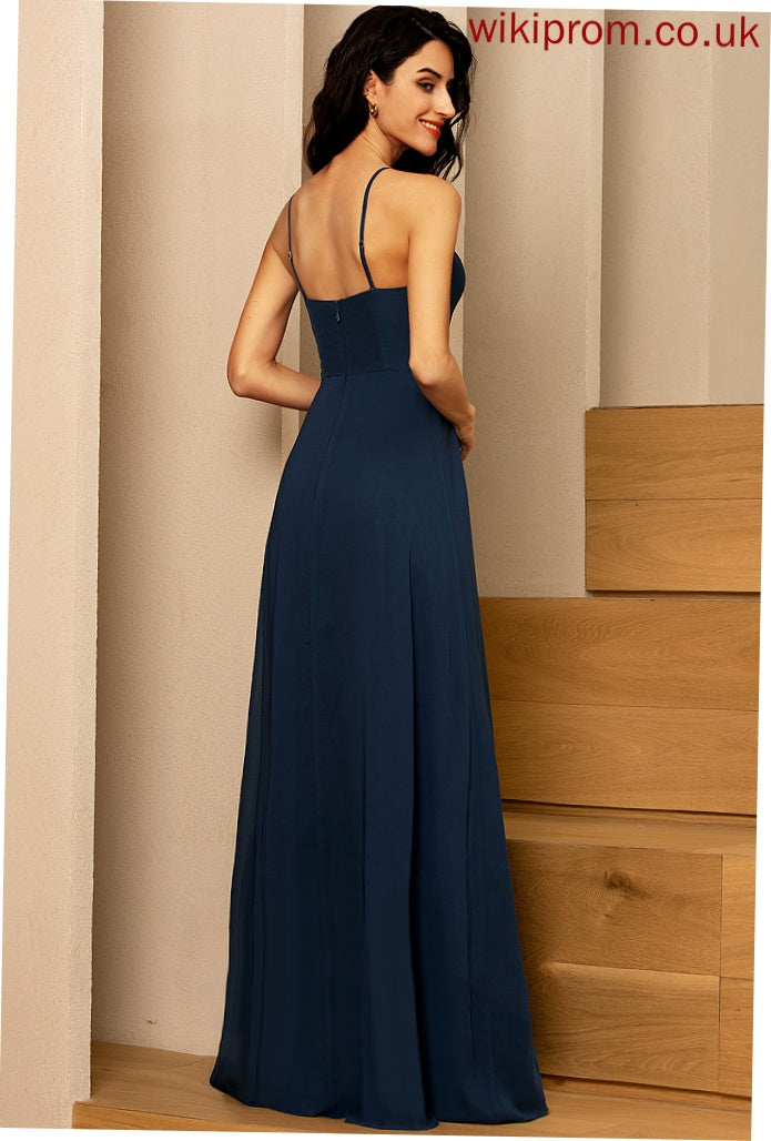 Silhouette Square Floor-Length A-Line Neckline Length Straps&Sleeves Fabric Meredith A-Line/Princess Natural Waist V-Neck Bridesmaid Dresses