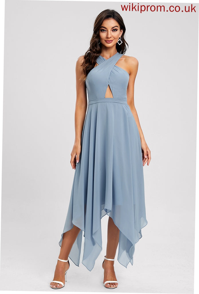 V-neck Chiffon A-Line Asymmetrical Cocktail Dresses Dress Mareli Cocktail