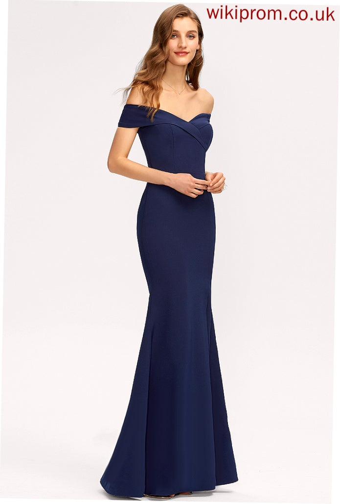 Floor-Length Prom Dresses Crepe Off-the-Shoulder Jaqueline Trumpet/Mermaid Stretch