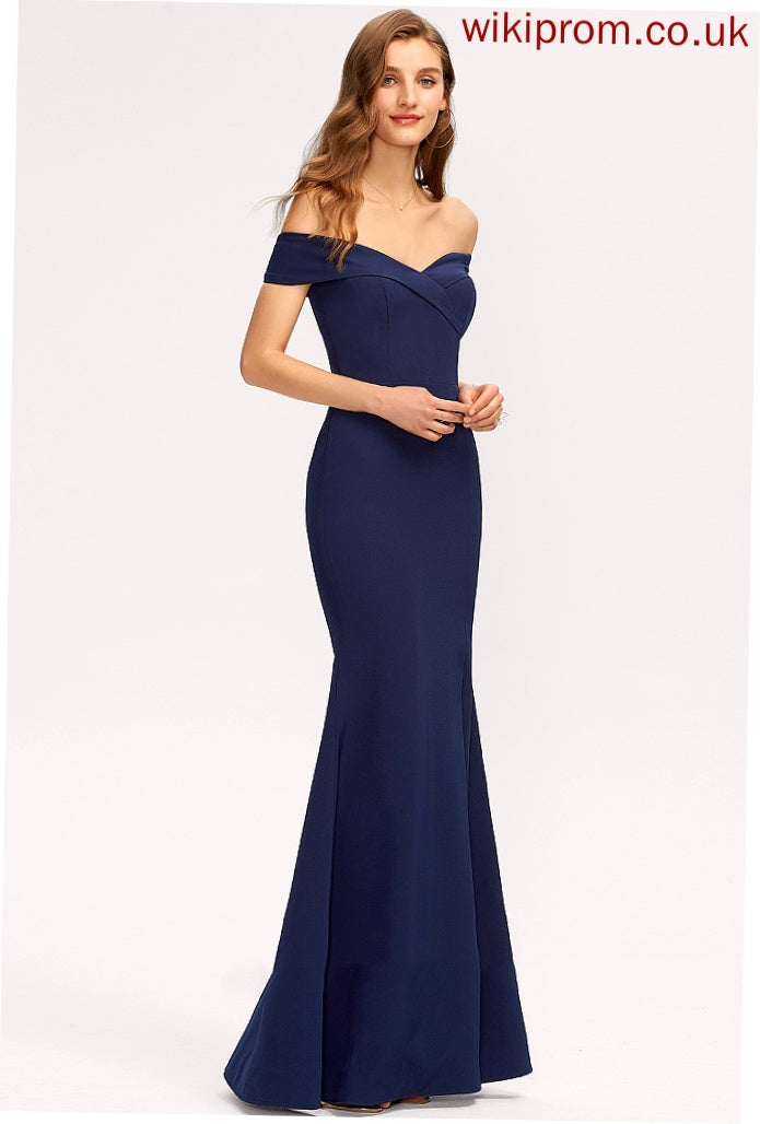 Trumpet/Mermaid Straps&Sleeves Floor-Length Fabric Silhouette Length Neckline Off-the-Shoulder StretchCrepe Ingrid Bridesmaid Dresses