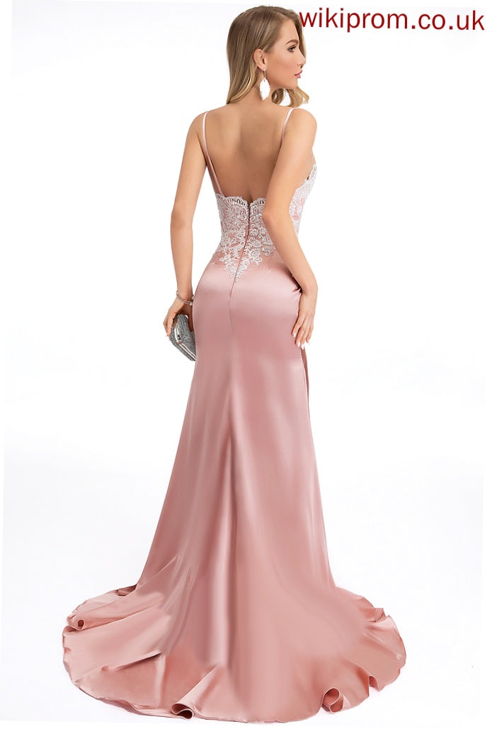 Hanna Prom Dresses Sweetheart Satin Trumpet/Mermaid Sweep Train