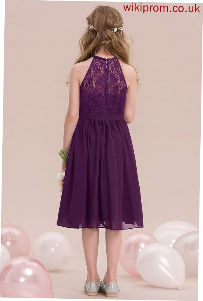 Jayda Chiffon A-Line Junior Bridesmaid Dresses Knee-Length Neck Scoop