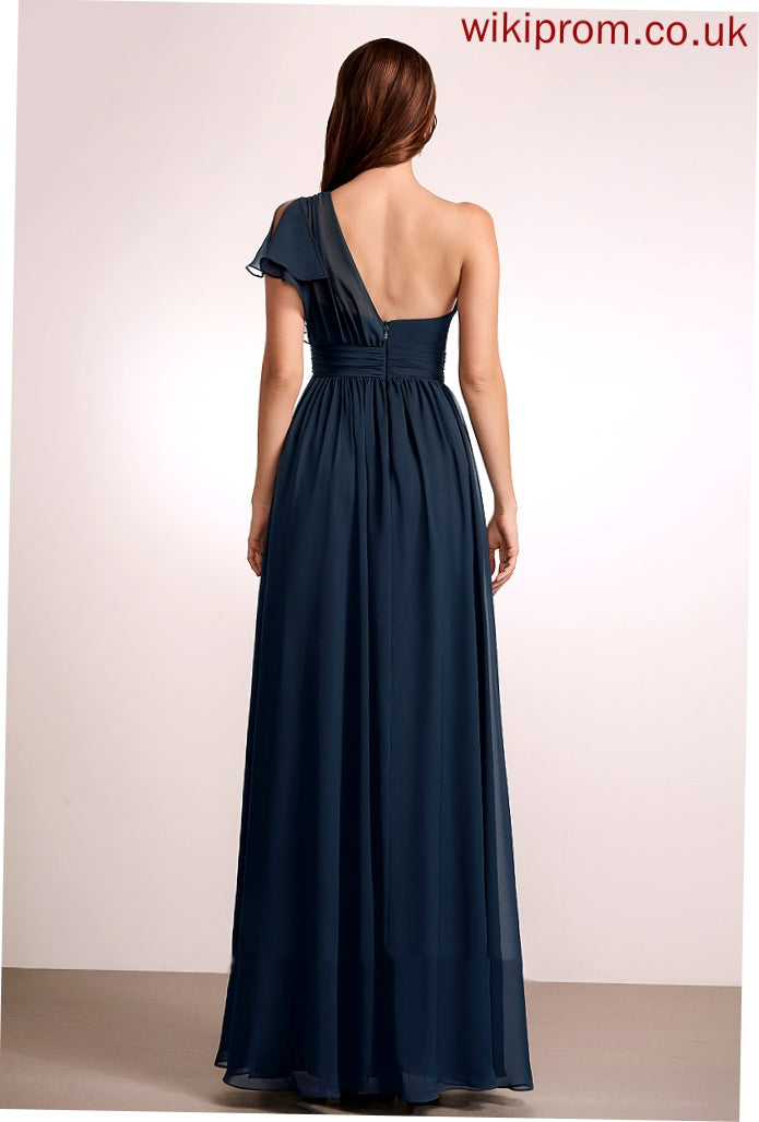 A-Line Embellishment Fabric Floor-Length Neckline Length One-Shoulder Ruffle Silhouette Nia Bridesmaid Dresses