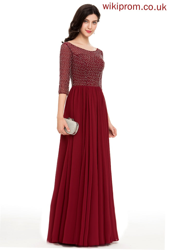 Beading Prom Dresses Sequins With Susanna Floor-Length A-Line Scoop Chiffon