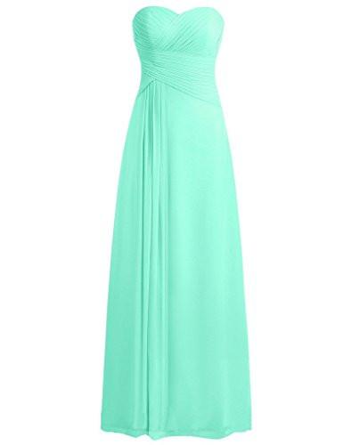 Sweetheart Bridesmaid Dresses Chiffon Long Prom Evening Gown Pleat WK196