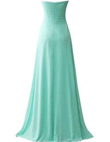 Sweetheart Bridesmaid Dresses Chiffon Long Prom Evening Gown Pleat WK196