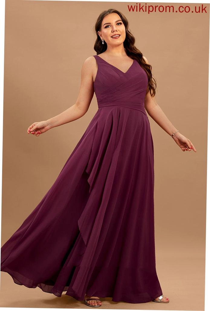 V-neck A-Line Neckline Floor-Length Length Fabric SplitFront Silhouette Embellishment Cara Floor Length Natural Waist Bridesmaid Dresses