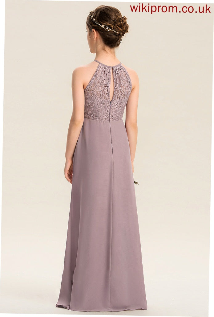 Kirsten A-LineScoopNeckFloor-LengthChiffonLaceJuniorBridesmaidDressWithRuffle#173272 Junior Bridesmaid Dresses