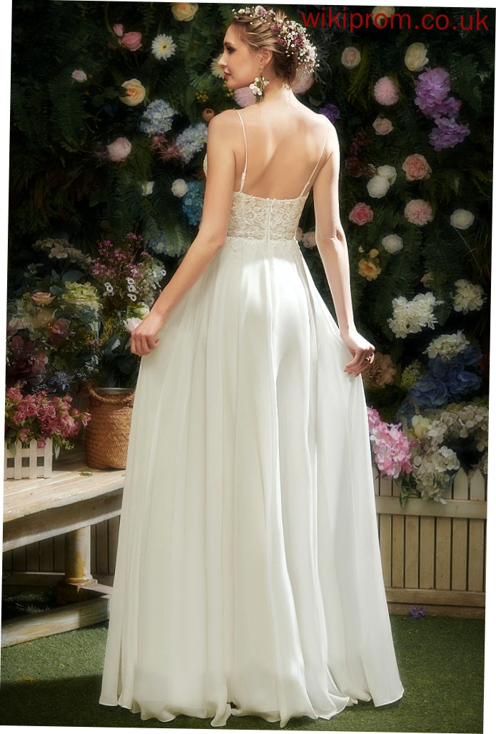 Dress Lace Wedding Dresses Floor-Length V-neck Wedding Chiffon Maisie A-Line