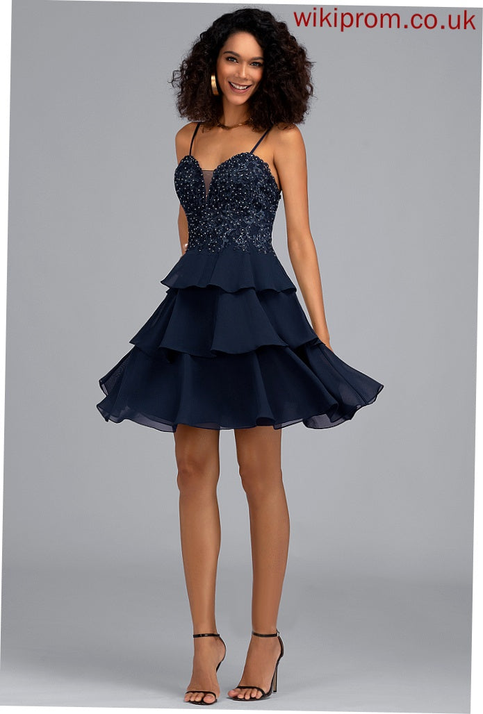 Homecoming Dresses Jazlynn Beading Sweetheart Dress A-Line Chiffon Homecoming With Lace Sequins Short/Mini