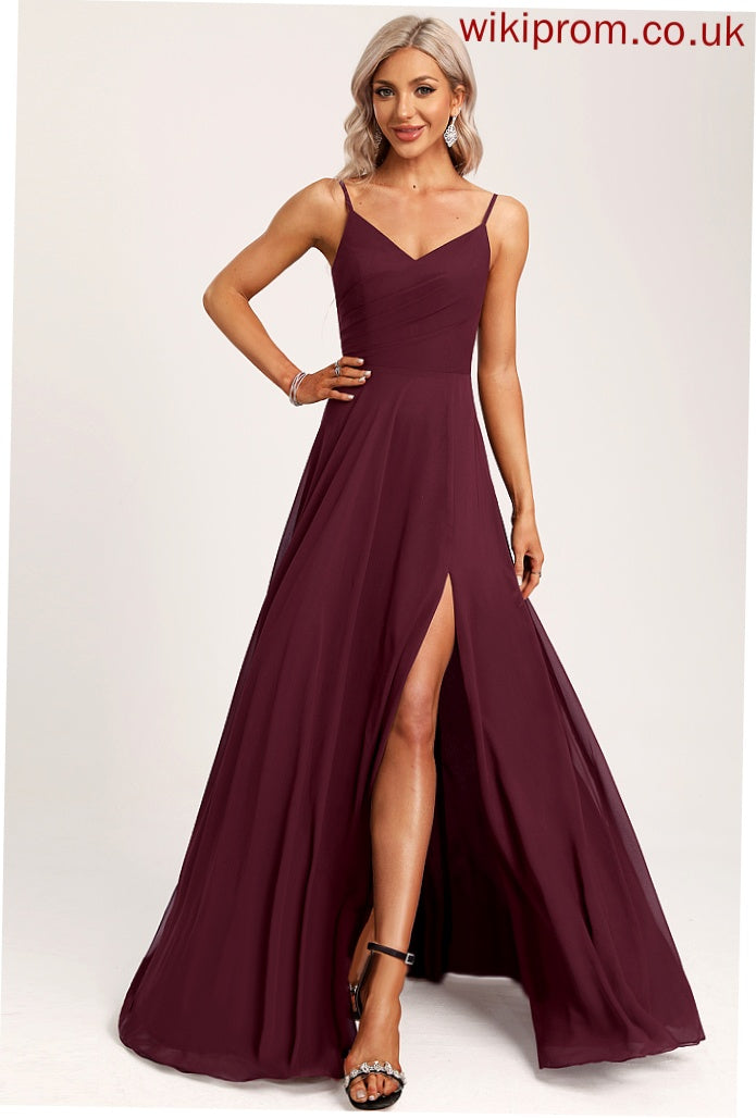 V-neck Neckline Straps&Sleeves A-Line Length Fabric Floor-Length Silhouette Kelsie Bridesmaid Dresses