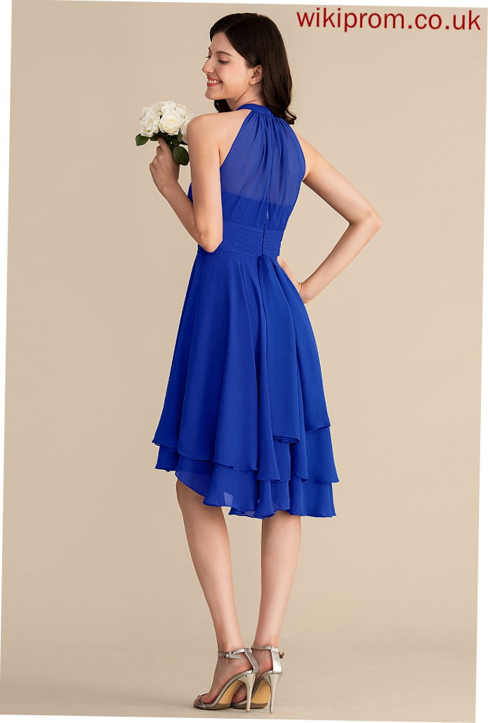 Ruffle Neck Cocktail Dress With A-Line Cocktail Dresses Jaylen Scoop Chiffon Asymmetrical