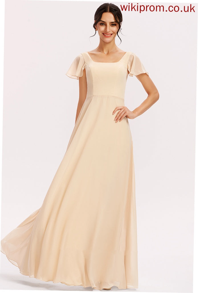 A-Line SquareNeckline Neckline CascadingRuffles Length Floor-Length Embellishment Fabric Silhouette Noelle Bridesmaid Dresses