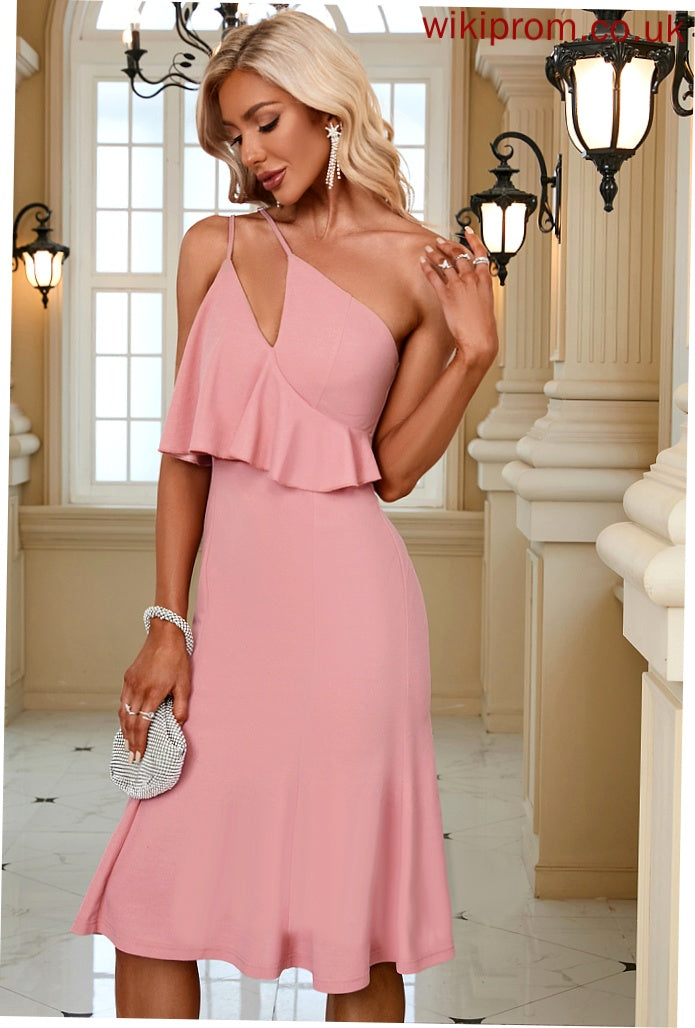 Mermaid Club Dresses One Shoulder Elegant Bodycon Cotton Dresses Midi Sleeveless Abigail Blends