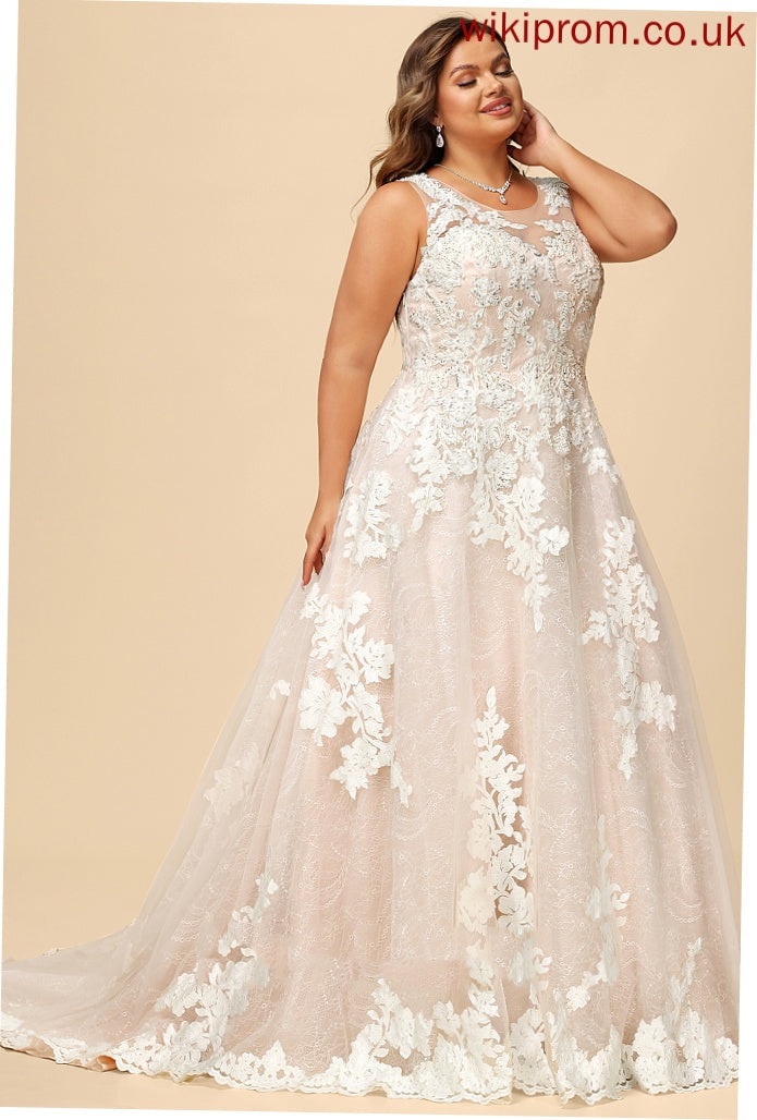 Court Nora Lace With Ball-Gown/Princess Wedding Dresses Tulle Beading Wedding Sequins Dress Train Illusion