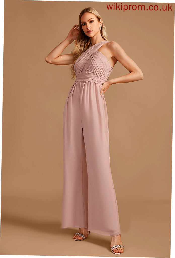 Straps Floor-Length Neckline Length Embellishment HighNeck Fabric Pleated Audrina Bridesmaid Dresses